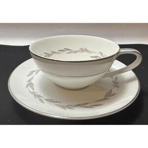 Noritake China 6041 Graywood 6 Tea Cups and 6 Saucers